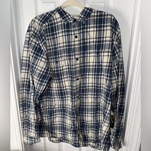 Patagonia Navy and Cream Plaid Shirt